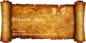 Mikusik Igor névjegykártya